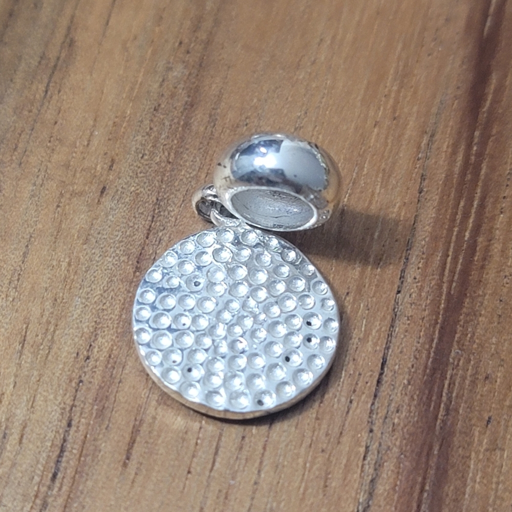 Sterling Silver 925 charm for bracelet Best friend pink stone IBB Thai 925 - Picture 3 of 5